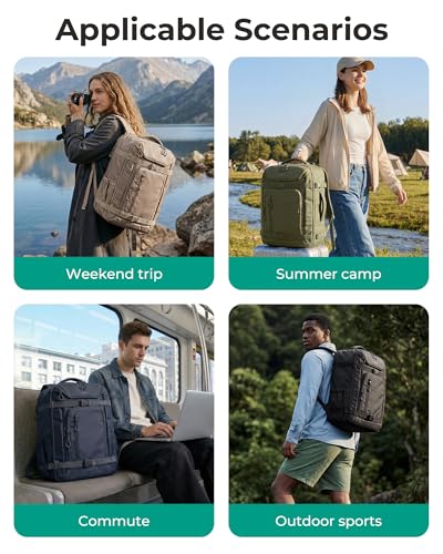 BAGSMART 35L Travel Backpack for Women & Men Fits 17-Inch Laptop, Airline Approved Carry On Backpack with Wet Pocket & Shoe Pouch, Water-Resistant Personal Item Travel Bag, Navy Blue - color: Navy Blue