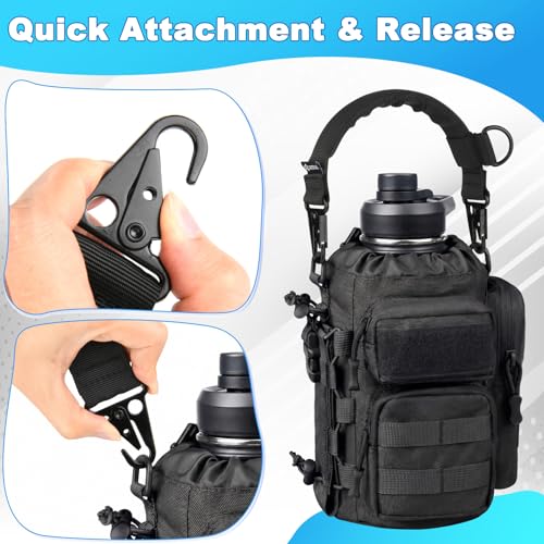 Tactical Weaving Handle with Metal Hooks, Tactical Admin Pouch Handles Replacement Universal Handle with EVA Foam for Water Bottle Holder, Backpack, Sling Bags