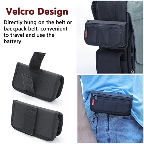 King Ma Small DSLR Camera Battery Bag Pouch Holder Case Camera Batteries Waist Bag Compatible with LP-E6 LP-E17 FZ100 FW50 F550 AA Battery and SD Card Holder Memory Card Case