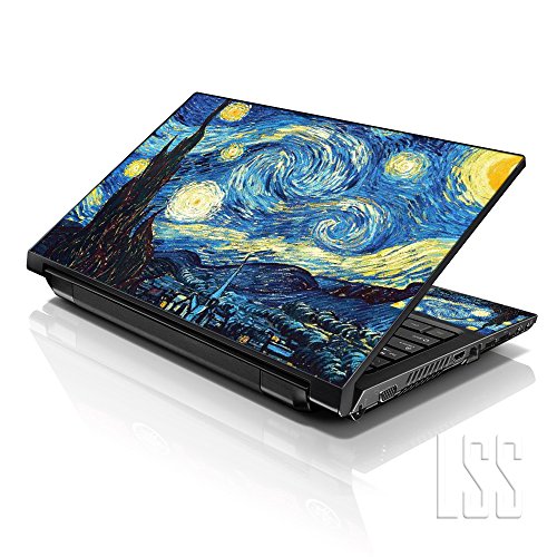LSS 15-15.6" Laptop Sleeve Bag with Matching Laptop Skin Sticker & Mouse Pad Combo | Carrying Case for 14" 15" 15.6" - Starry Night - color: Starry Night, size: 15 inch