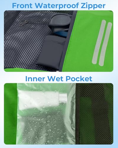 Swim Bag Mesh Drawstring Backpack with Shoe Compartment & Wet Pocket Waterproof Beach Backpack Pool Bag for Swimming, Gym, Travel and Workout Gear (Mint Green) - color: Mint Green