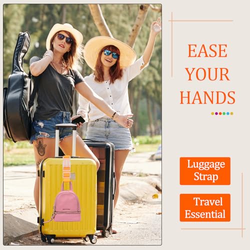 5pcs Luggage Belt, Colorful Carrying Clip Buckle, Travel Portable Luggage Straps, Adjustable Luggage Travel Belt Accessories, Practical Suitcase Straps