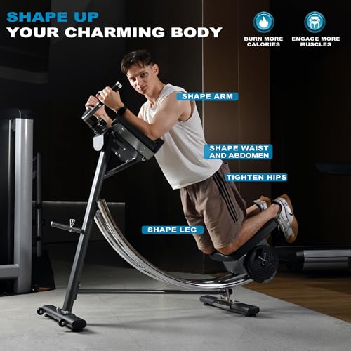 2025 Abdominal Exercise Machine for Commercial Use, Side Shaper Ab Machine Exercise Equipment, Foldable Abdominal Crunch Coaster for Home Use (Large,Black)