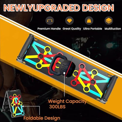 NAYSAYE Push-Up Board, Multi Functional Pilates Board with 4 Color, Push-Up Board Portable with Handle for Muscle Building, Home Fitness,12 Holes, 30 Holes - style: 16 Holes