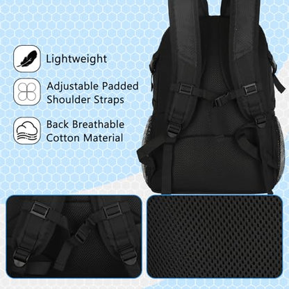 Goloni 30L Sports Backpack with Ball Compartment & Ventilated Shoe Pocket,Basketball Soccer Bag for Youth Boys Girls - color: Black