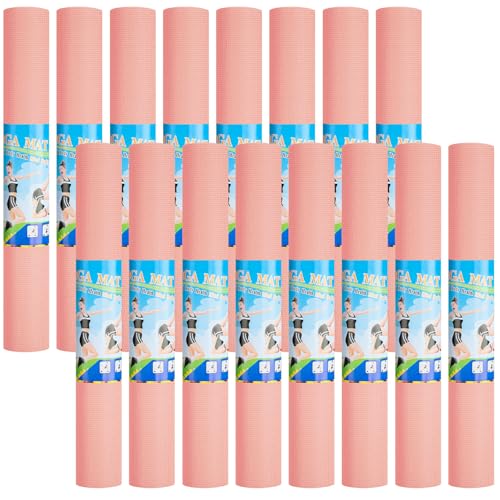 3 mm Thick Yoga Mat Bulk, Non Slip Exercise Workout Fitness Pad for Women Men, Gym Home Yoga Pilates, Easy to Clean, Sturdy PVC - color: Rose