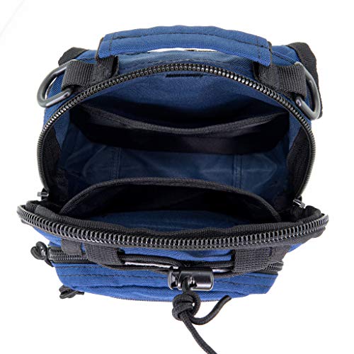 LINE2design First Aid Sling Backpack - Lightweight Sling Backpack Tactical Shoulder EDC Bag - EMS Equipment Emergency Medical Supplies Shoulder Molle Bag - Perfect for Camping Hiking Trekking - Navy