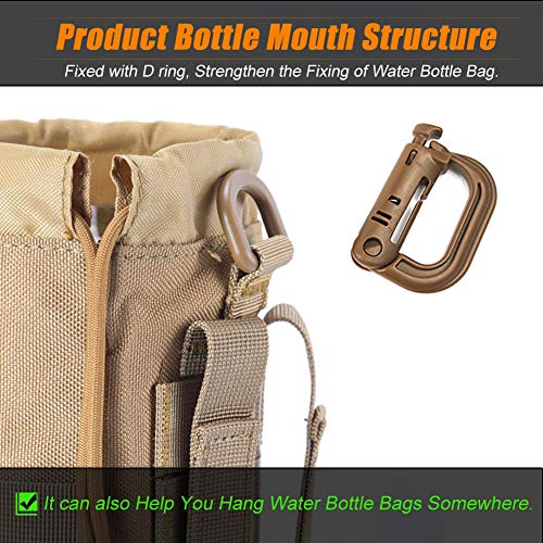 Upgraded Tactical Drawstring Molle Water Bottle Holder Tactical Pouches - color: TAN-2-4
