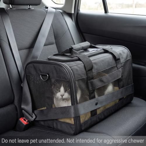 Conlun Dog Carrier Soft Sided, Large Cat Carrier,Black L - color: Black, size: 20.0"L x 12.0"W x 12.0"H