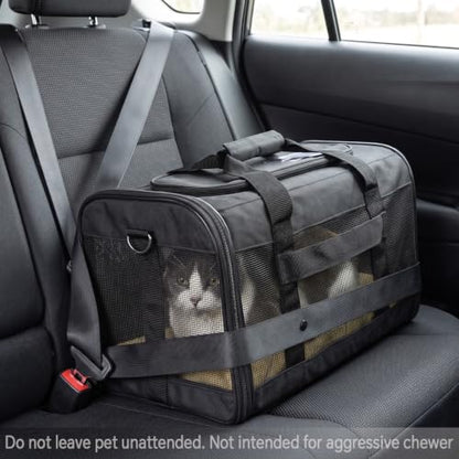 Conlun Dog Carrier Soft Sided, Large Cat Carrier,Black L - color: Black, size: 20.0"L x 12.0"W x 12.0"H