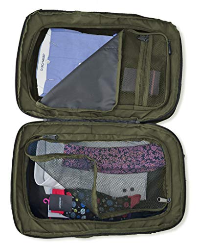 Duchamp Getaway Expandable Carry-On Backpack Suitcase - color: Olive