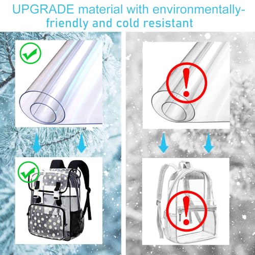 3PCS Clear Backpack, Heavy Duty Transparent Bookbag for Girls Women, Stadium Approved See Through Backpack with Lunch Box (Black Daisy) - color: Black Daisy