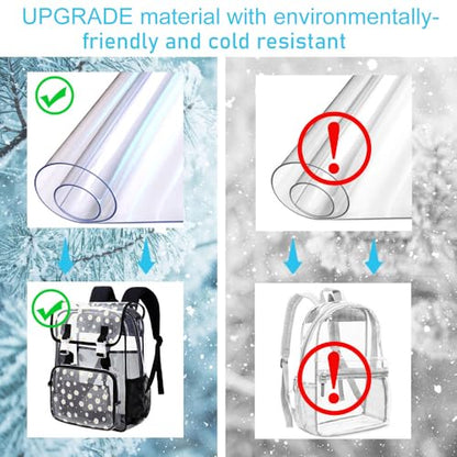 3PCS Clear Backpack, Heavy Duty Transparent Bookbag for Girls Women, Stadium Approved See Through Backpack with Lunch Box (Black Daisy) - color: Black Daisy
