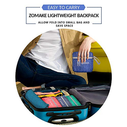 ZOMAKE 25L Ultra Lightweight Packable Backpack, Foldable Hiking Backpacks Water Resistant Small Folding Daypack for Travel(Dark Blue) - color: Dark Blue