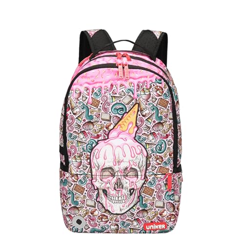 Graffiti Backpack for School, 20L Casual Daypack, Designer Laptop Backpack for 15.6 Inch Laptop - color: Ice Cream