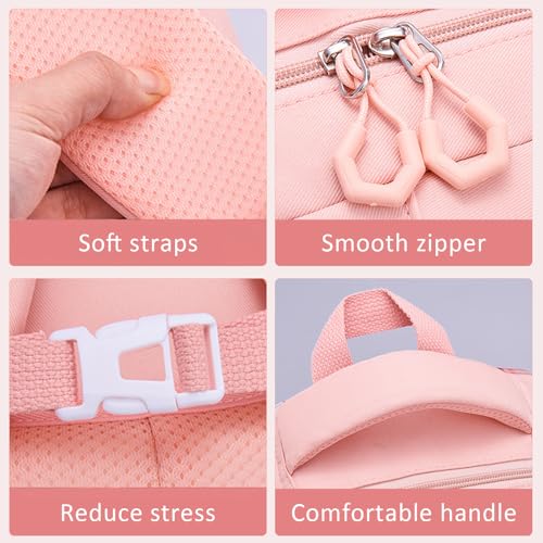 MCWTH Checkered Backpack for Teen Girls, Kawaii Cute Kids Elementary Student School Backpacks (Bow Pink) - color: Checkered Pink
