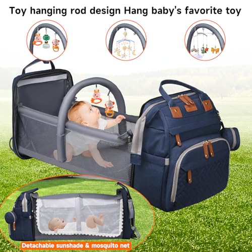 Baby Diaper Bags with Changing Station Multifunctional Waterproof Diaper Bag Backpack Travel Baby Bag with Changing Pad, Pacifier Case,Baby Essentials(Blue) - color: Up-blue