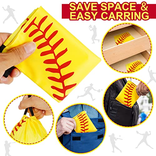 Tanlade 24 Pcs Drawstring Bags Cinch Sack Candy Drawstring Bag Goodie Favor Bags Supplies Gifts for Sports Party Men Women(Softball,7 x 10 Inch) - size: 7 x 10 Inch, style: Softball