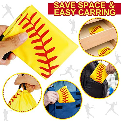 Tanlade 24 Pcs Drawstring Bags Cinch Sack Candy Drawstring Bag Goodie Favor Bags Supplies Gifts for Sports Party Men Women(Softball,7 x 10 Inch) - size: 7 x 10 Inch, style: Softball