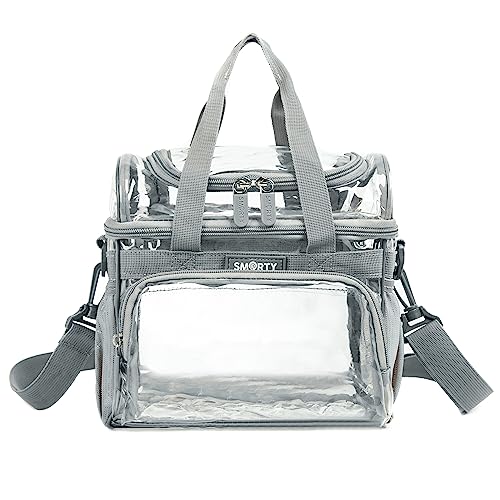 J.CARP Clear Bag Heavy Duty Backpack Durable Transparent See Through Bag - color: Lunch Bag Medium, Grey