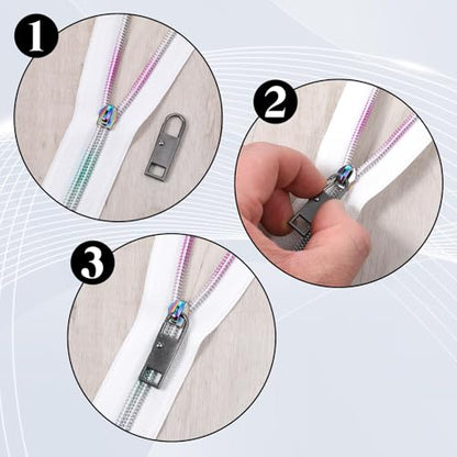cobee 24Pcs Zipper Pull, Zipper Pull Replacement, Metal Zippers Repair Tab Zippering Head Replacement, Zippers Pulls Charm for Luggage, Backpacks, Jackets, Handbags(Style B)