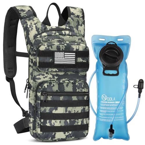 NOOLA Hydration Backpack with 3L TPU Water Bladder, Tactical Molle Water Backpack for Men Women, Hydration Pack for Hiking, Biking, Running and Climbing - color: Shadowstand