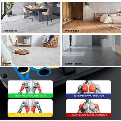 Home Workout Equipment Multi-Functional Pushup Stands System Fitness Floor Chest Muscle Exercise Professional Equipment Burn Fat Strength Training Arm Men & Women Weights