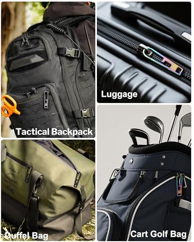 VIPERADE VAT1 Heavy Duty Titanium Zipper Pulls Replacement, Universal Zipper Pull Tab Repair Kit for Jackets, Coats, Suitcases, Luggage, Backpacks, Handbags and EDC Pouches - color: 2 Black, size: 1.65" × 0.35"