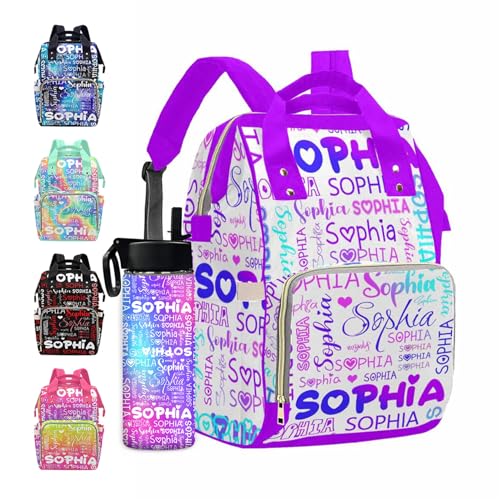 MyPupSocks Custom Diaper Bag for Mom, Customized Diaper Backpack Personalized Mummy Nursing Baby Bags Fashion Shoulders Bag Casual Daypack Travel Bag for Mom Girls Mother's Day - color: Color 19