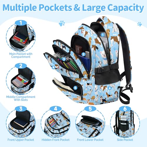 Puppy Backpack for Girls, Girls Backpacks with Lunch Box and Pencil Case for School, Kids Dog Bookbag - color: Dog
