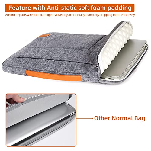 KINGSLONG 13.3 inch Laptop Sleeve Bag, Slim Shockproof Handbag, Computer Carrying Case Cover Compatible with MacBook Air/Pro Acer Asus Dell HP, Grey - color: Grey, size: 13 inch