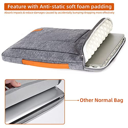 KINGSLONG 13.3 inch Laptop Sleeve Bag, Slim Shockproof Handbag, Computer Carrying Case Cover Compatible with MacBook Air/Pro Acer Asus Dell HP, Grey - color: Grey, size: 13 inch