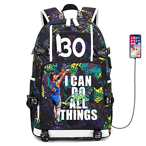Basketball Player 30 Multifunction Backpack Travel Laptop Fans bag For Men Women - color: Blue - 1