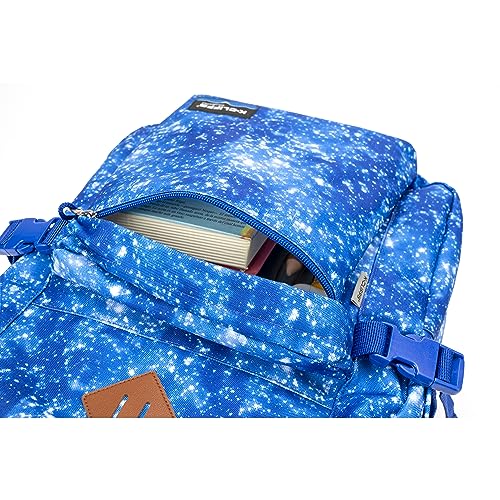 K-Cliffs Classic Backpack Basic Student Campus Daypack Simple Travel Rucksack with Laptop Compartment Bottle Holder Padded Straps Printed Blue Navy Stardust Pattern - color: Navy Stardust
