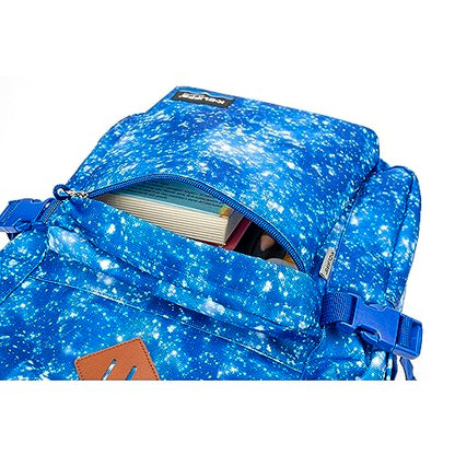 K-Cliffs Classic Backpack Basic Student Campus Daypack Simple Travel Rucksack with Laptop Compartment Bottle Holder Padded Straps Printed Blue Navy Stardust Pattern - color: Navy Stardust