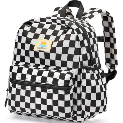 STEAMEDBUN Toddler Backpack Boys Girls 2-4, Preschool Daycare Backpack -12inch - color: Black Checkerboard, size: Mini-12"H(not fit folder)