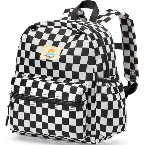 STEAMEDBUN Toddler Backpack Boys Girls 2-4, Preschool Daycare Backpack -12inch - color: Black Checkerboard, size: Mini-12"H(not fit folder)
