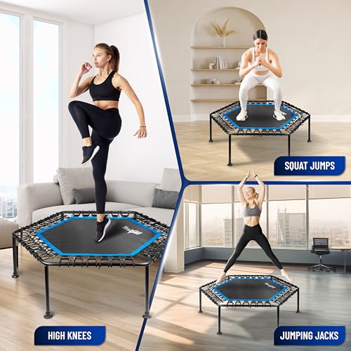 Yes4All Rebounder Trampoline for Adults, 48-Inch, 350 LBS Stable & Silent Exercise Trampoline for Rebounding, Jumping Cardio