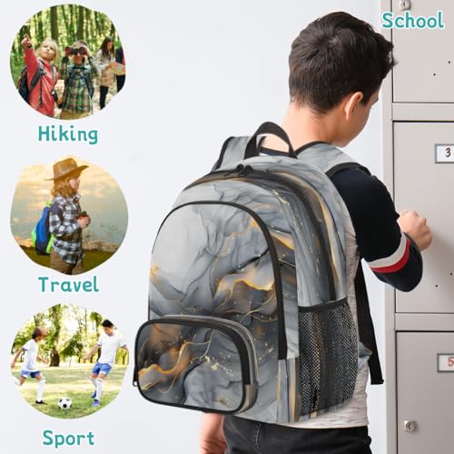 Gold Black Marble Laptop Backpack for Women Men, 18.3 Inch Travel Work Backpacks, Black Grey Modern Abstract Waterproof Computer Casual Daypack Nurse Teacher Bags - color: Multicolor 10