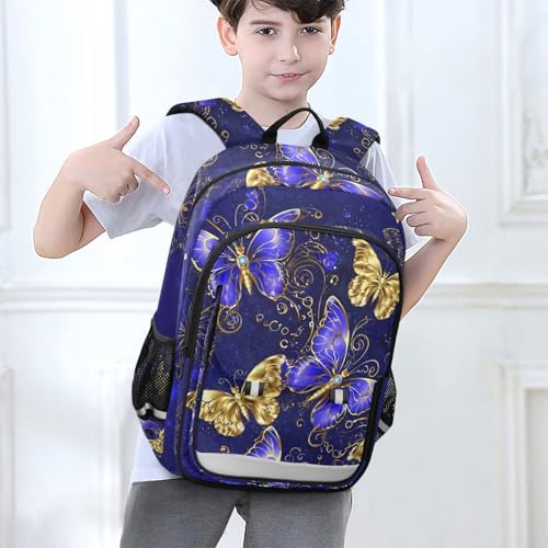 ALAZA Purple and Gold Butterfly Laptop Backpack Purse for Women Men Travel Bag Casual Daypack with Compartment & Multiple Pockets - color: Butterfly