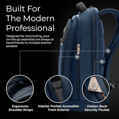 Briggs & Riley @work Slim Backpack - color: Navy, size: Slim