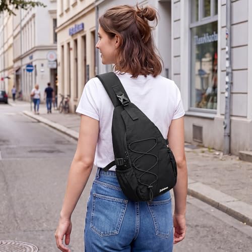 G4Free RFID Blocking Sling Bag for Men Women, Crossbody Bags Hiking Travel - color: Black