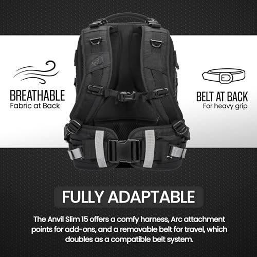 Tamrac Anvil Slim 15 Camera Backpack for Photographers DSLR Camera Bag with Laptop Compartment, Professional Photography Backpack, Camera Bag with Tripod Holder, Camera Carrying Case, Black - style: Anvil Slim 15
