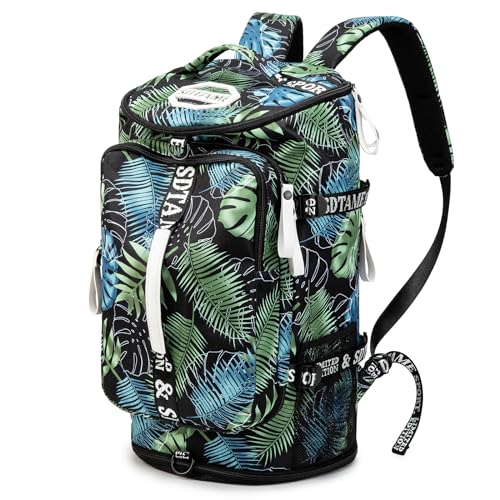 Gym Duffle Bag Backpack with Shoe Compartment,4 ways Travel Backpack for Women and Men,Multi-Functional Weekender bag with Waterproof Layer&Laptop Compartment for Fitness, Travel,Camping - color: Bronze