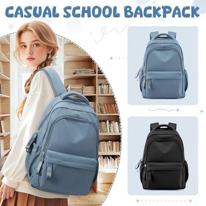 winspansy Small Backpack For School Girls Boys Aesthetic Lightweight Travel Daypack Simple Cute Backpack For Women Men College High School Bookbag Fit 14 Inch Laptop, Blue - color: A1-blue