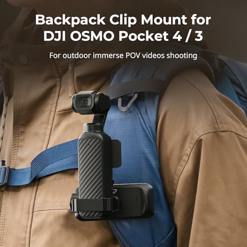 SMALLRIG Magnetic Backpack Strap Clip Mount for DJI Osmo Pocket 4 3/Action 6/5 Pro/4/Nano, for GoPro Hero 13/12/11, for Insta360 X5/4/3/Ace Pro 2, with Ball Head Adapter Base Mantis Hook - 6052 - style: Clip Mount (for Pocket 4/3)