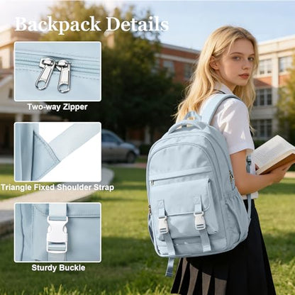 School Backpack For Women Men College Backpack With Lots Of Pockets Cute BookBag Casual Daypack Backpacks For Teens Girls Boys Waterproof(Blue) - color: D3-blue
