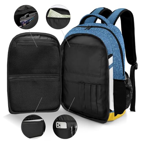 Blue Volleyball Print School Backpack Laptop Bag for Man Woman Gift - color: Muilti 1