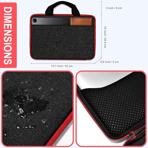 Hseok Laptop Case for MacBook Pro 14 inch TSA Sleeve Handbag,Black-red - color: Black-red