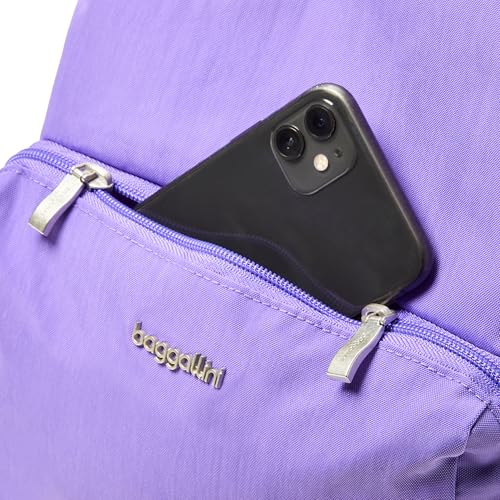 Carryall Packable Lightweight Travel Backpack 14x11" Folding Compact Nylon Washable Weekender Daypack w/Luggage Sleeve - color: Lavender Surf